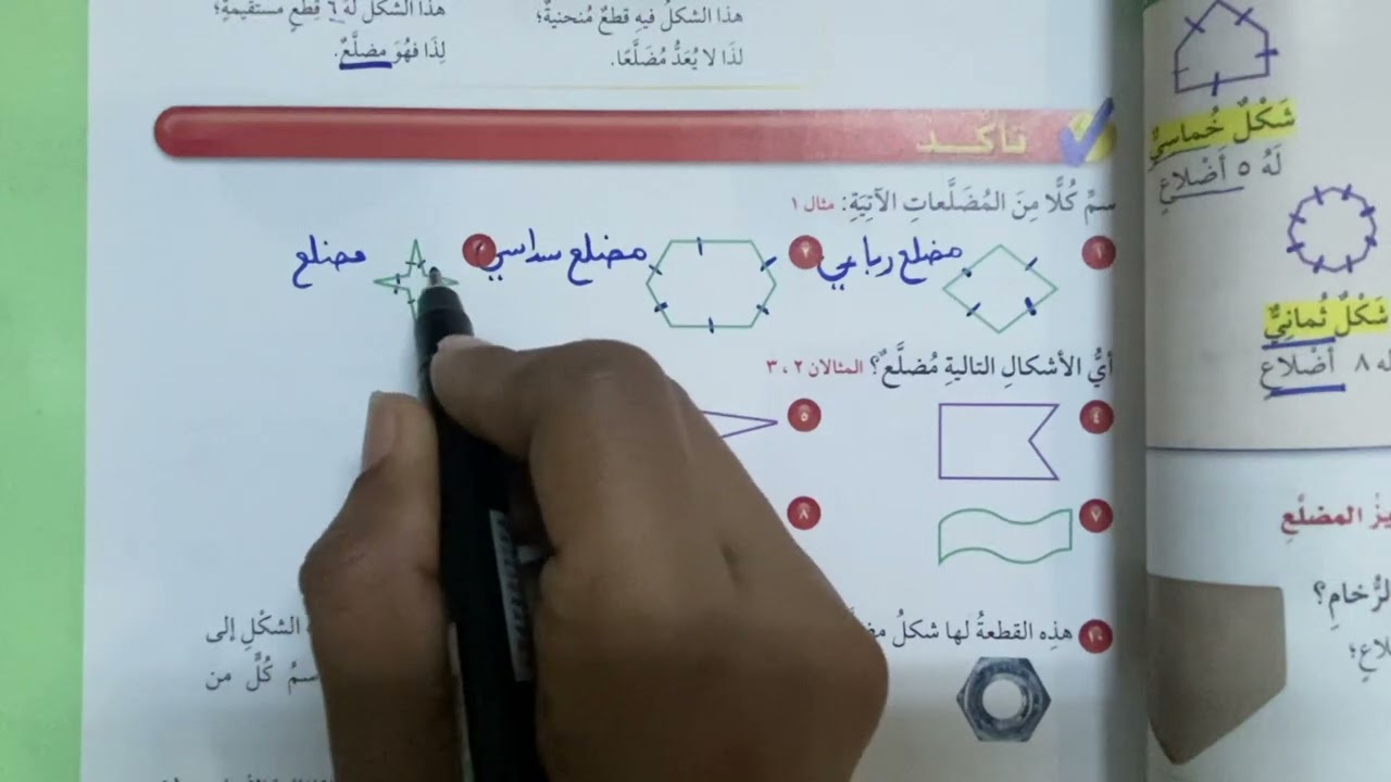 الاشكال ثنائية الابعاد للصف الرابع الابتدائي
