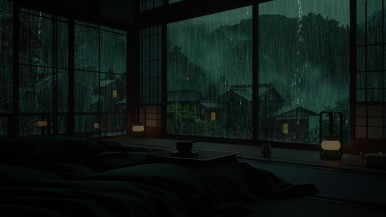 Calming Spring Garden Rain ⛈️ | Peaceful Night Among Blooming Flowers for Deep Sleep