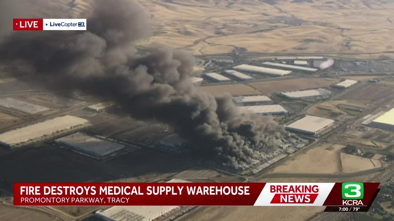 Crews battle Medline Industries fire in Tracy &mdash; 7 p.m. update