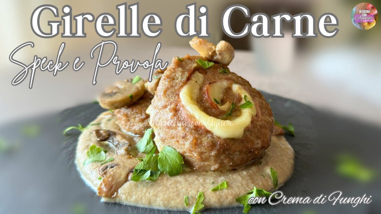 GIRELLE DI CARNE RIPIENE di Speck e Provola Affumicata con Crema di Funghi 🍄‍🟫 MORBIDE e FILANTI