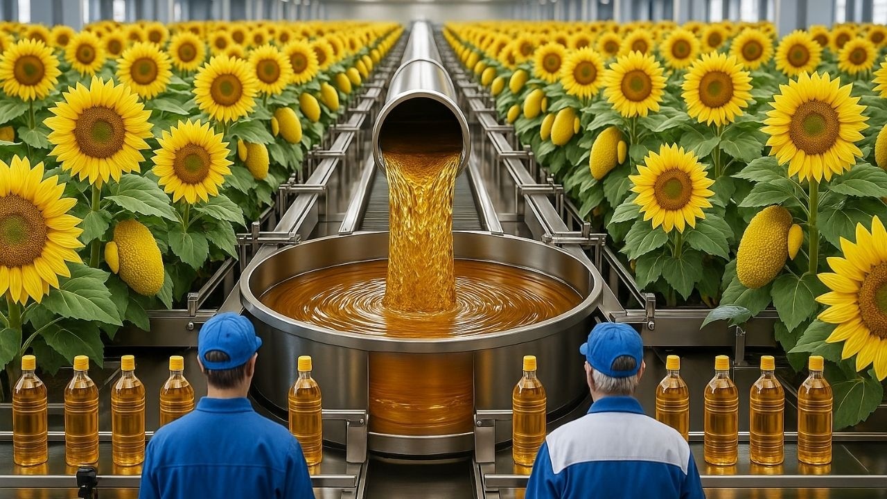 El Girasol 🌻 COMO se HACE el ACEITE de GIRASOL - Como se PRODUCE el ACEITE VEGETAL comestible