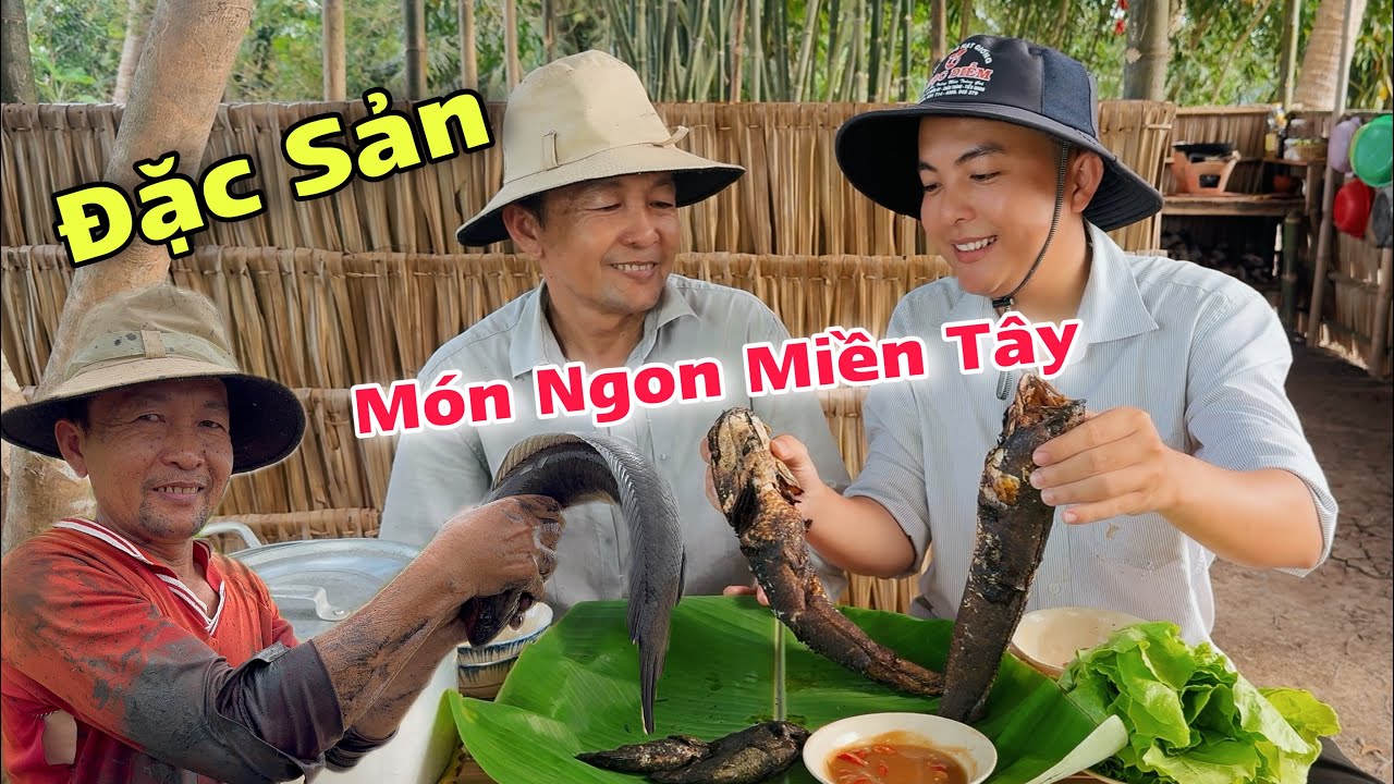Bắt Cá Đìa ' 2 Cha Con Làm Món Cá Lóc Nướng Trui Chấm Mắm Me | Nguyên Đồng Quê