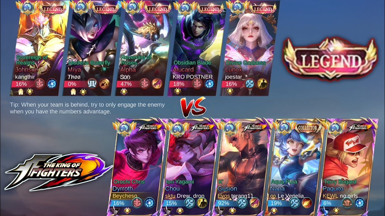 LEGEND VS KOF (the king of fighters)SQUAD | 5V5 WHO'S WILL WIN? 