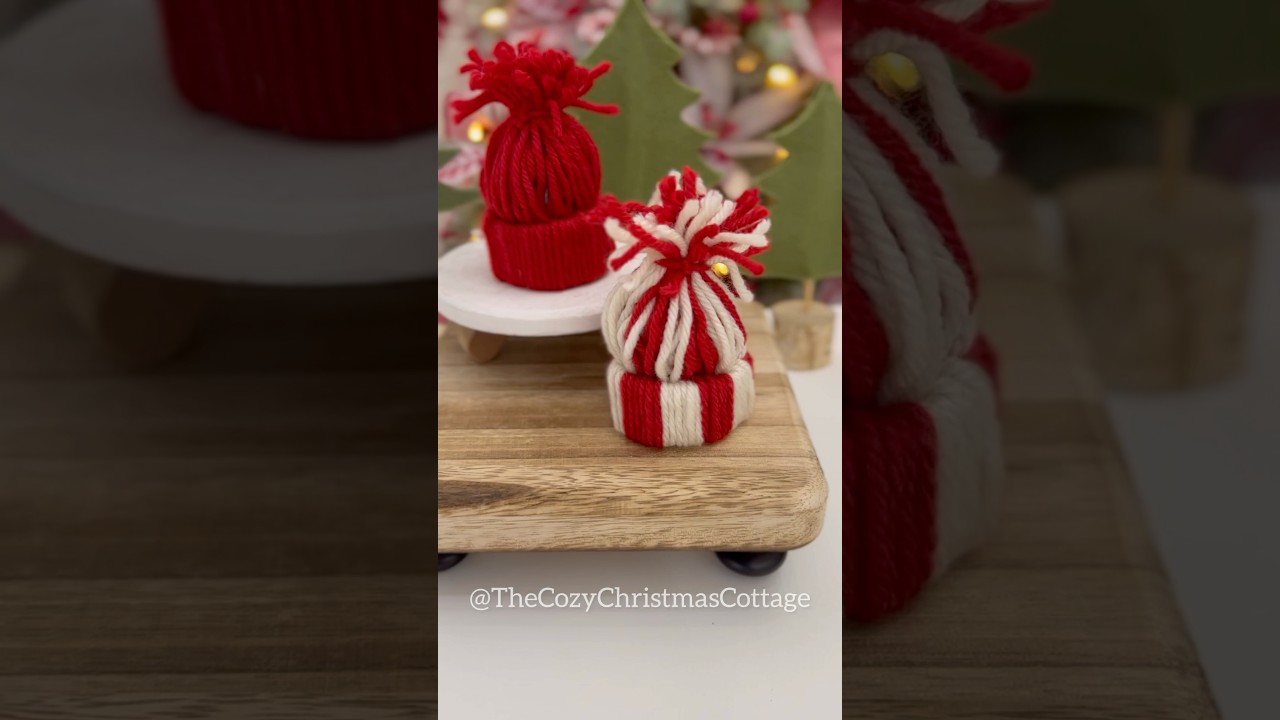 ❤️No skills required - Yarn hat Christmas craft #christmas