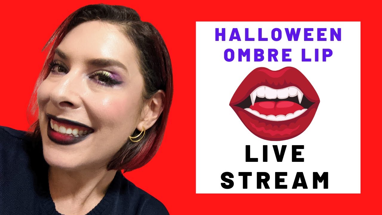 How to Do a Black and Red Ombre Halloween Lip