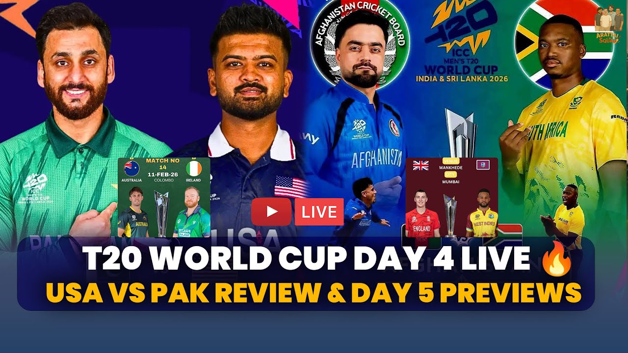 T20 World Cup Day 4 LIVE 🔥 USA vs PAK Review & Day 5 Previews
