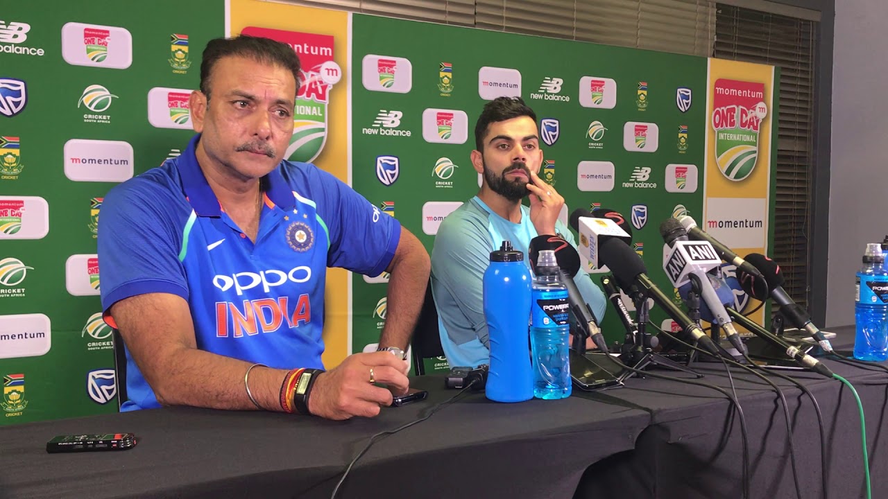 Virat Kohli and Ravi Shastri address the media