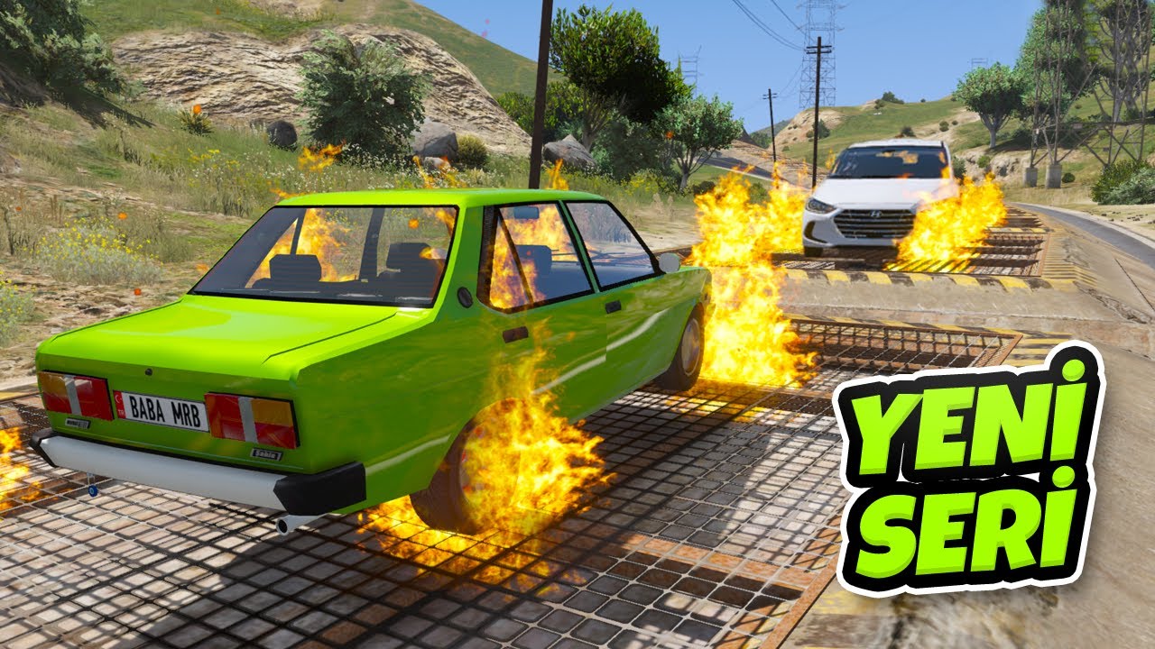 Tofaş vs Hyundai Ailesi Arabalar Lastikler Patlamadan Bitir Parkurunda - GTA 5