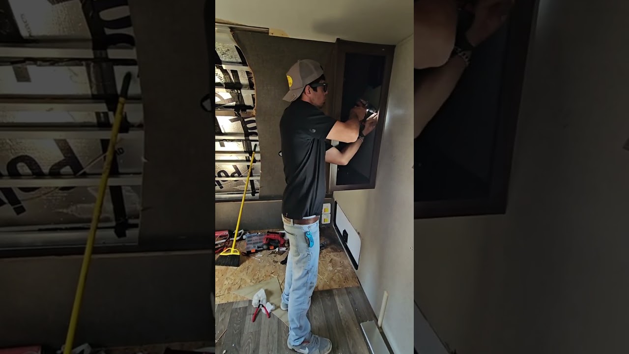 RV Timelapse Water Damage Repair - Full Walkthrough How-to repair camper walls and floor damage