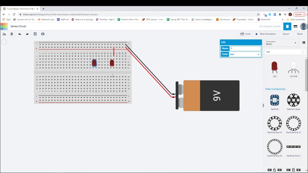 Series Circuit   Tinkercad