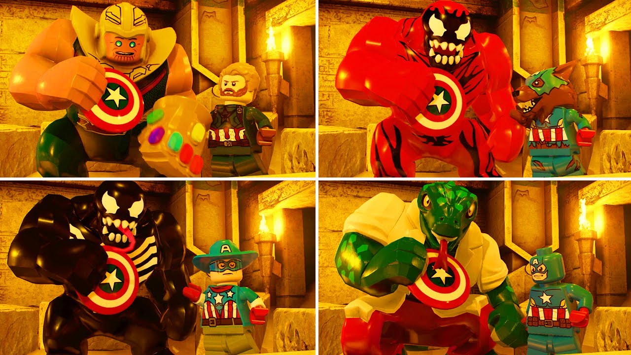 Все персонажи Биг-Фиг, Халк Smash с Капитаном Америкой в ​​LEGO Marvel Super Heroes 2