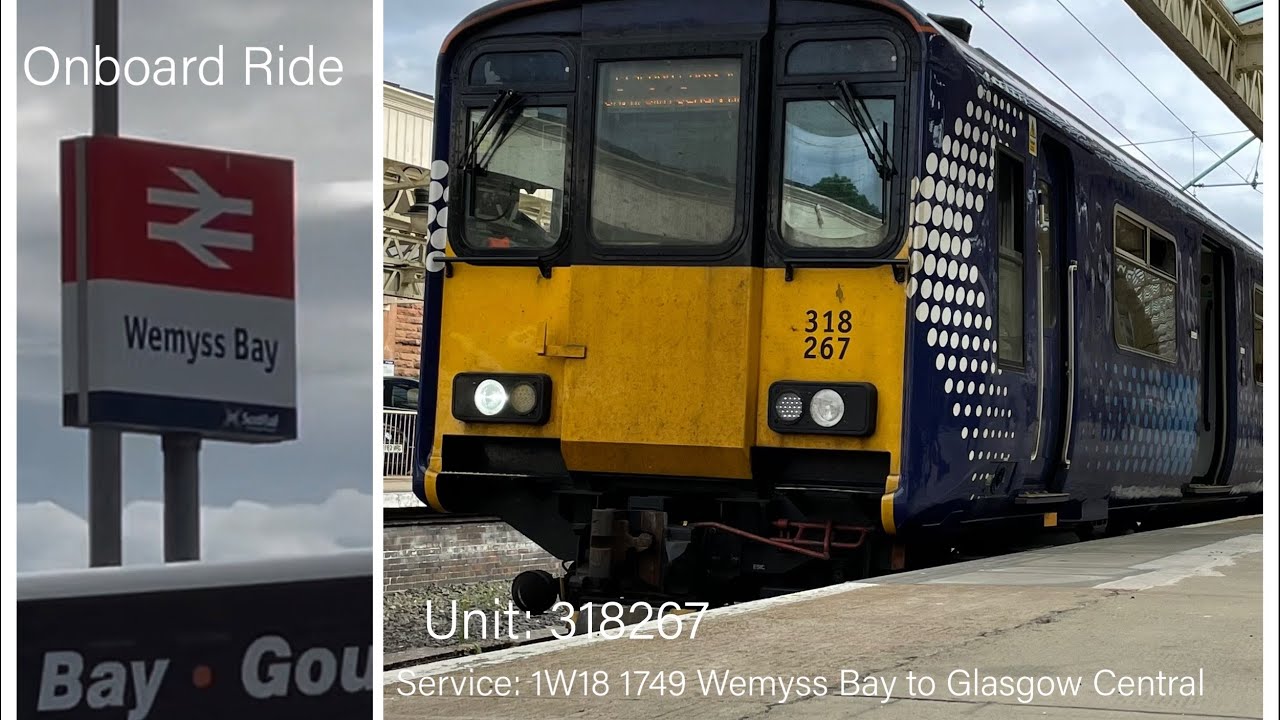 Wemyss Bay to Glasgow Central onboard Abellio ScotRail 318267 (26th June 2021)