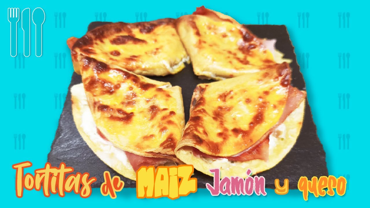 Tortitas de maíz rellenas de jamón y queso 🌽🧀