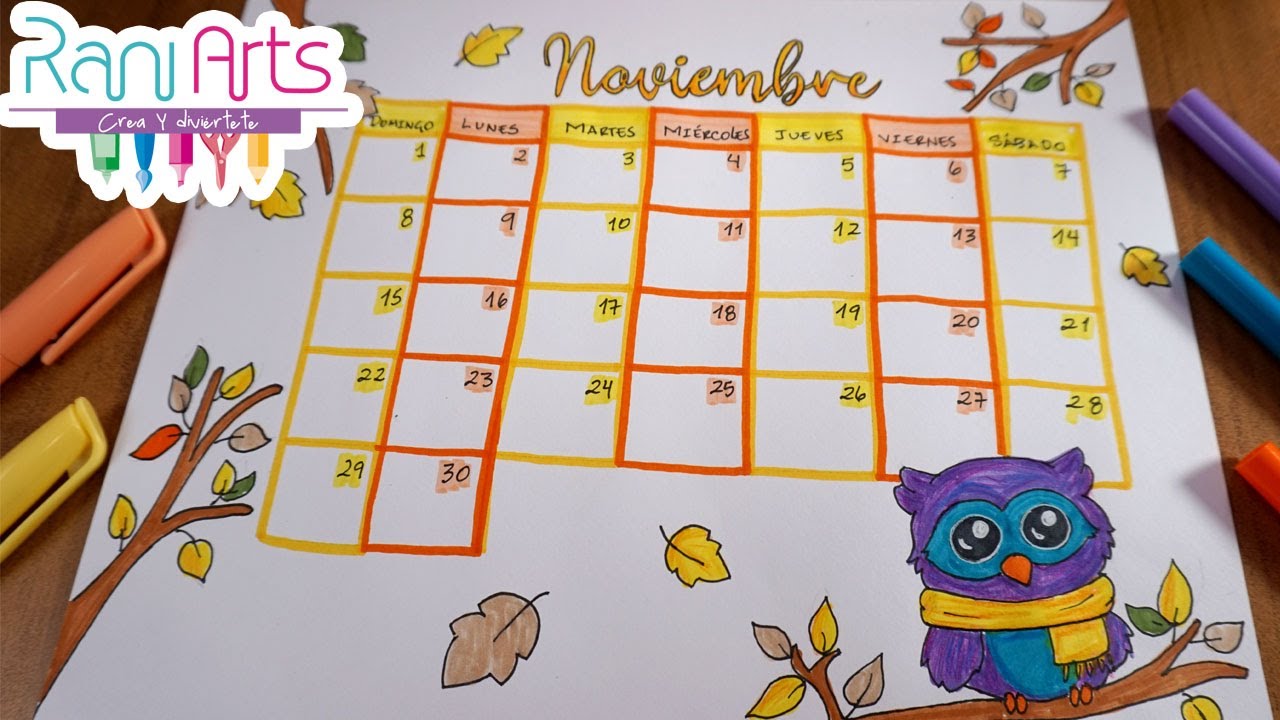 Calendario NOVIEMBRE - Bullet Journal - DIY