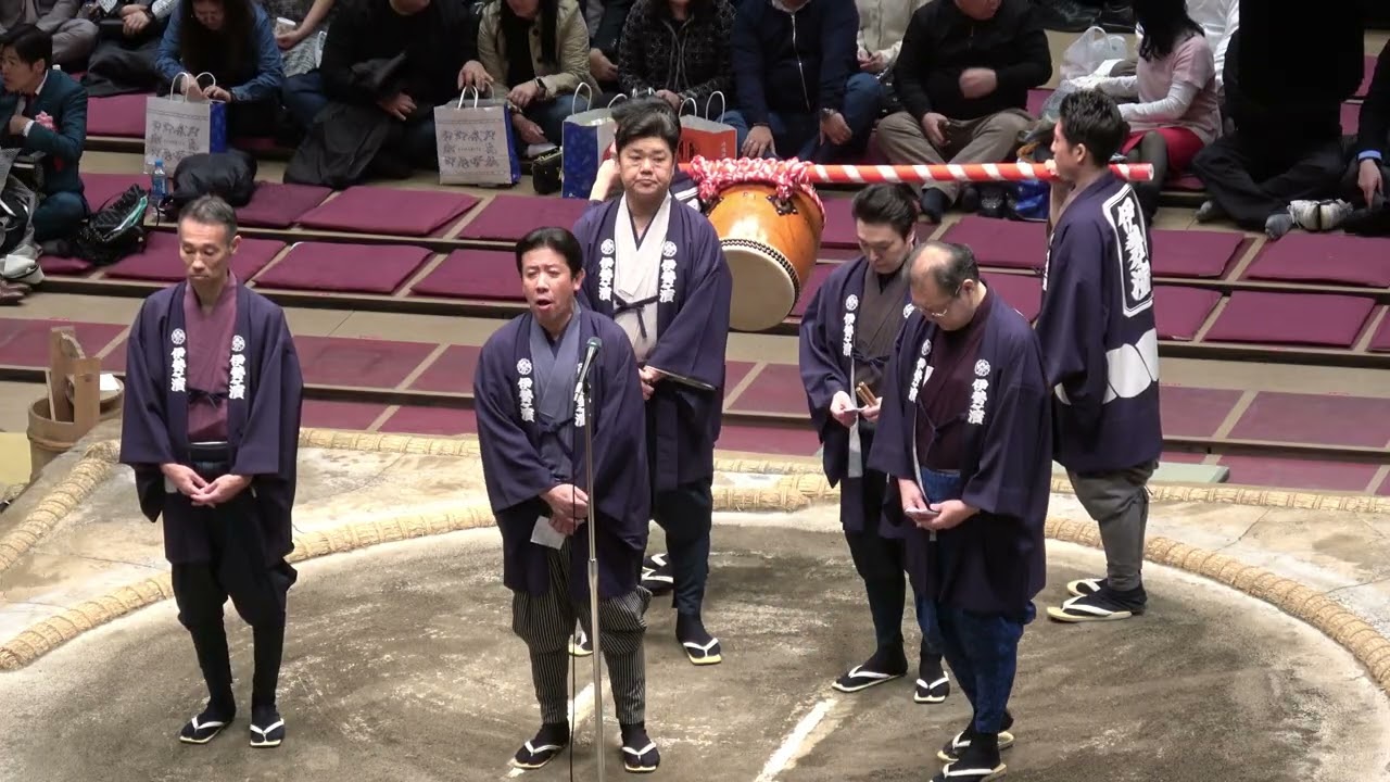 4K【照ノ富士断髪式】ふれ太鼓 伊勢ヶ濱一門呼出し連 2026/1/31 TERUNOFUJI retirement ceremony fure-Taiko drums