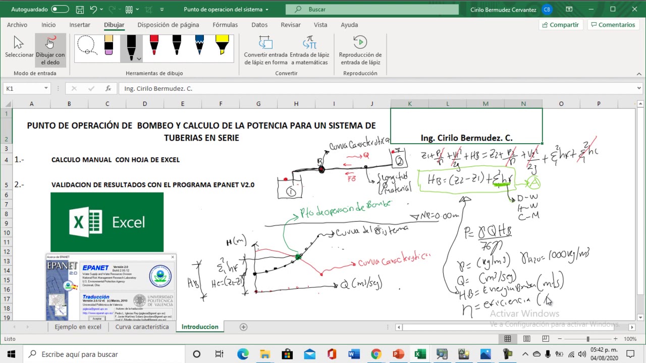 Curva característica de equipo de Bombeo