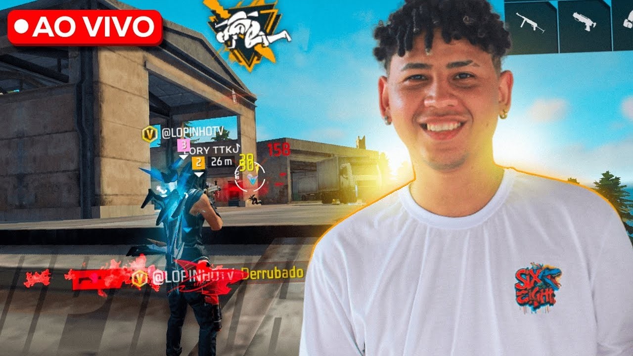 🔥 FREE FIRE AO VIVO 🔥X-TREINO COM CHAT🔥 LOPINHO TV TA ON DIA DO TOP SEMANAL