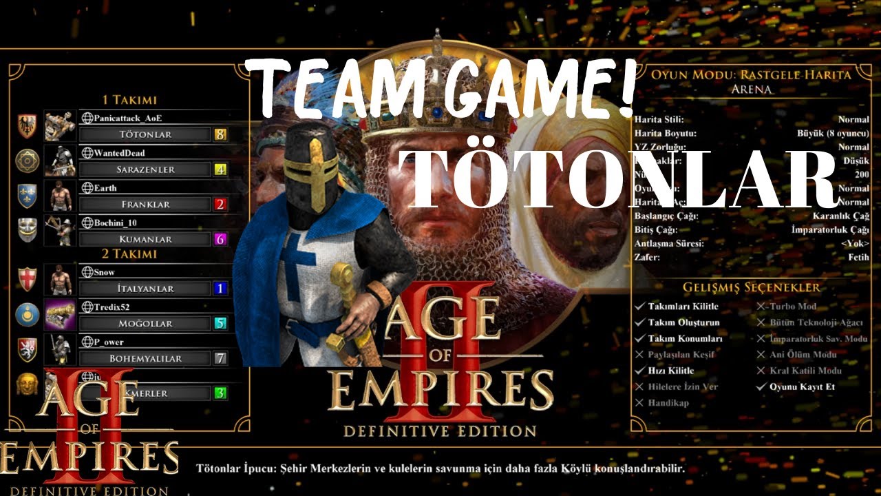 AGE OF EMPİRES 2 TÜRKÇE | 4V4 ARENA | TÖTONLAR İLE TOWER RUSH NASIL YAPILIR | #TÜRKÇE