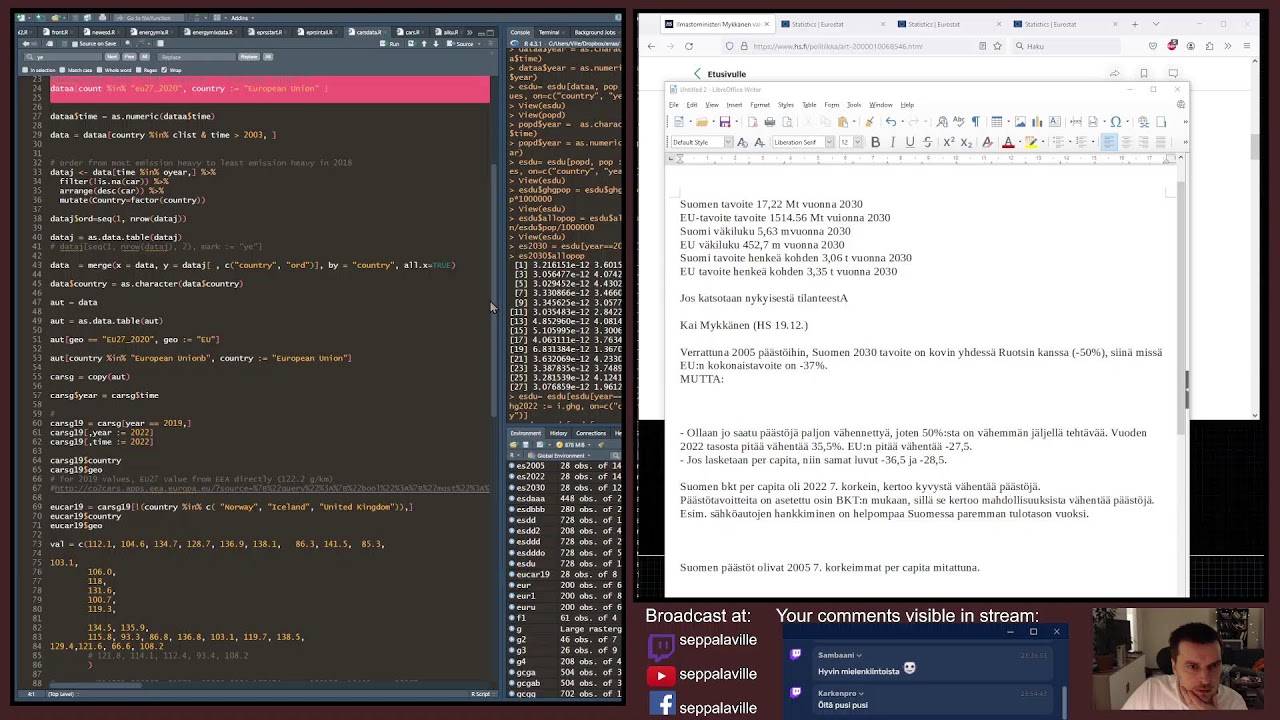 EU:n p&auml;&auml;st&ouml;tavoitteet ja reiluus Suomelle, tilastoja