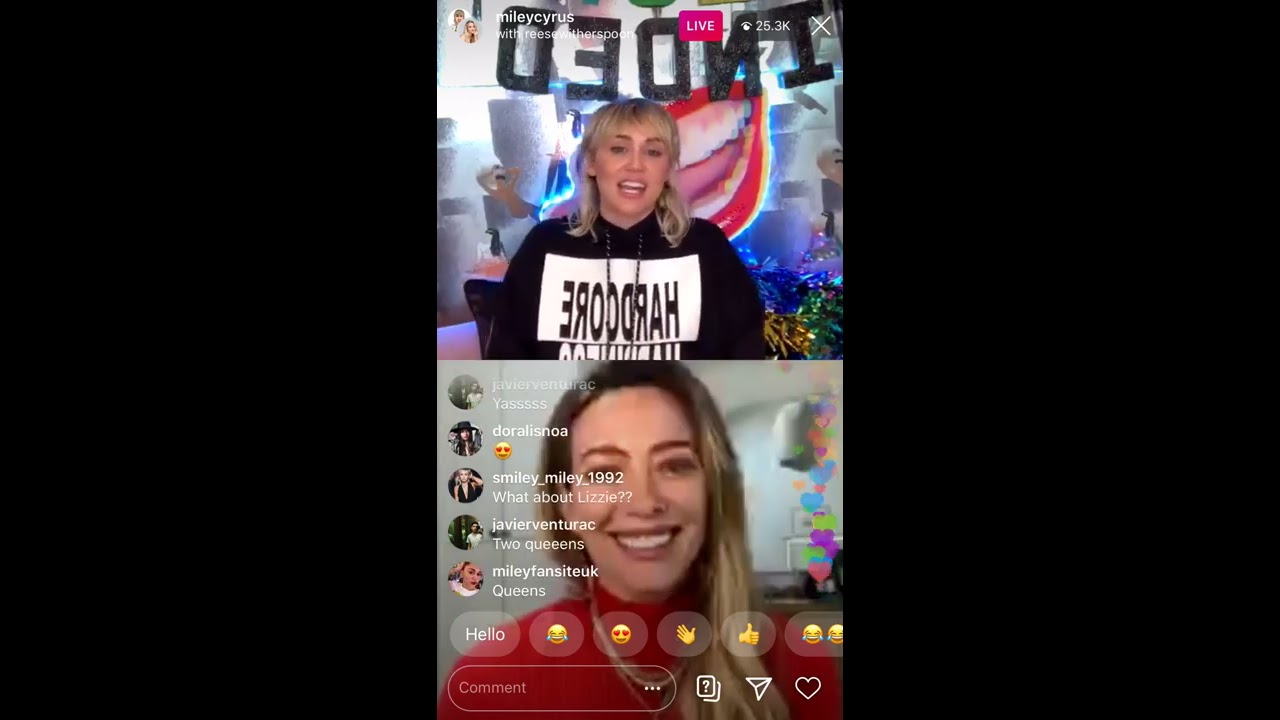 Miley Cyrus & Hilary Duff - Instagram Live Stream - 3/25/2020