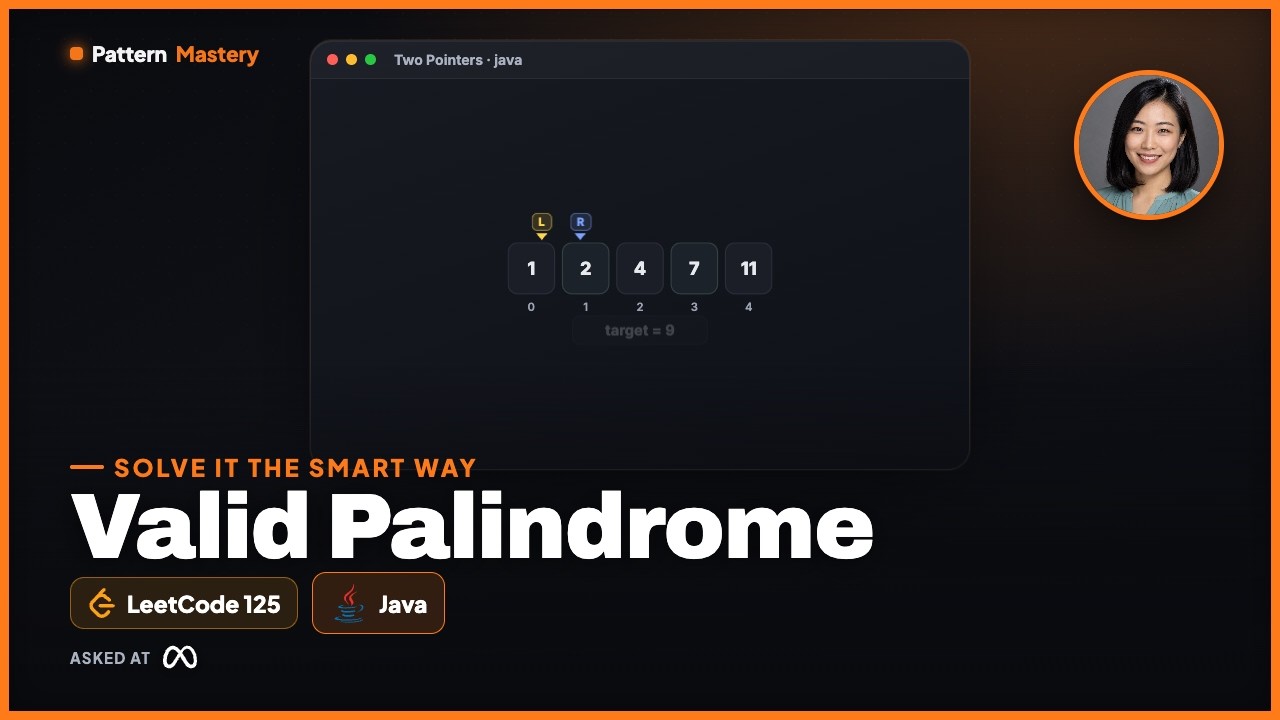 [Java] Valid Palindrome - Leetcode 125 -- Illustrated! | Pattern Mastery