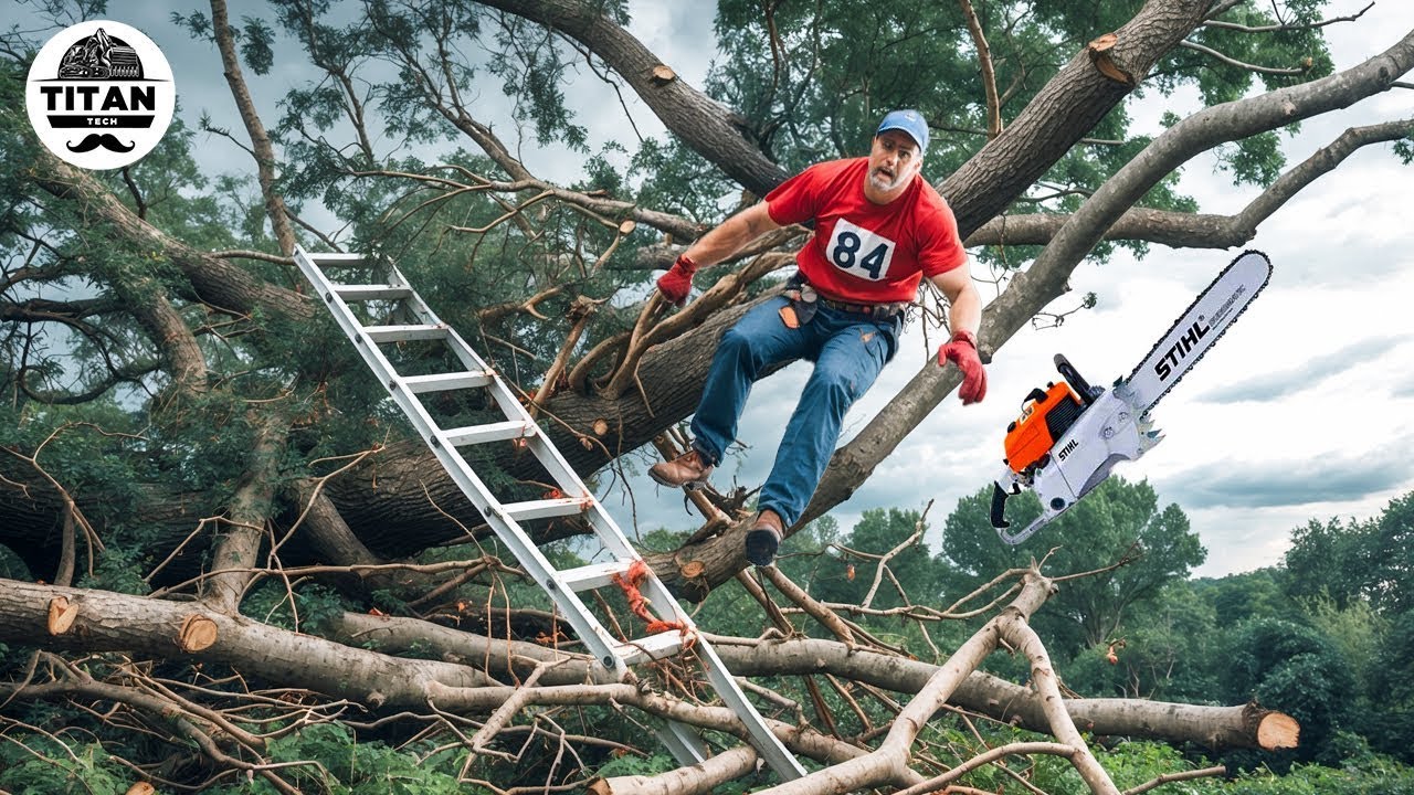 Dangerous Fastest Idiots Cutting Tree Fails Skill With Chainsaw | Tree Falling on Houses #17