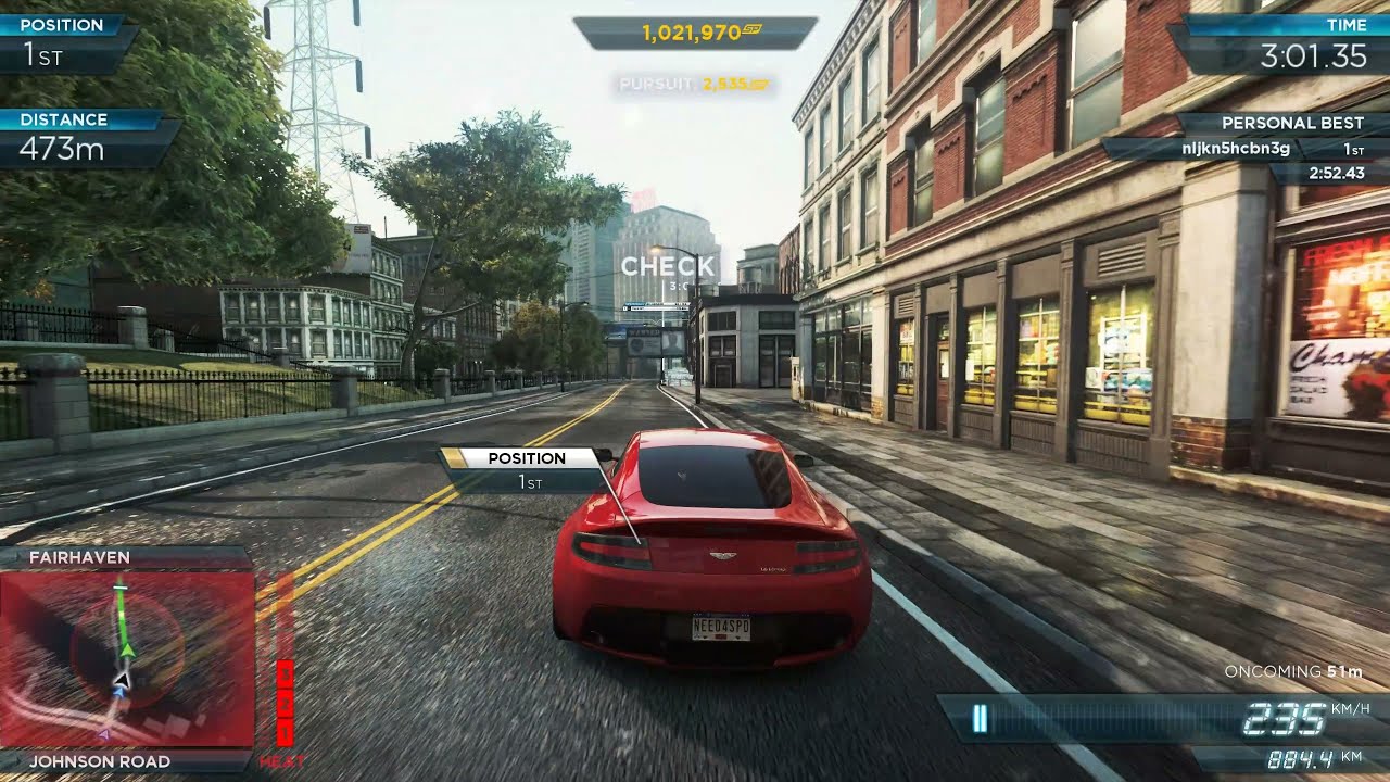 Need for Speed Most Wanted - Aston Martin V12 Vantage Crazy And Mafia Drive Top Speed For Racing.