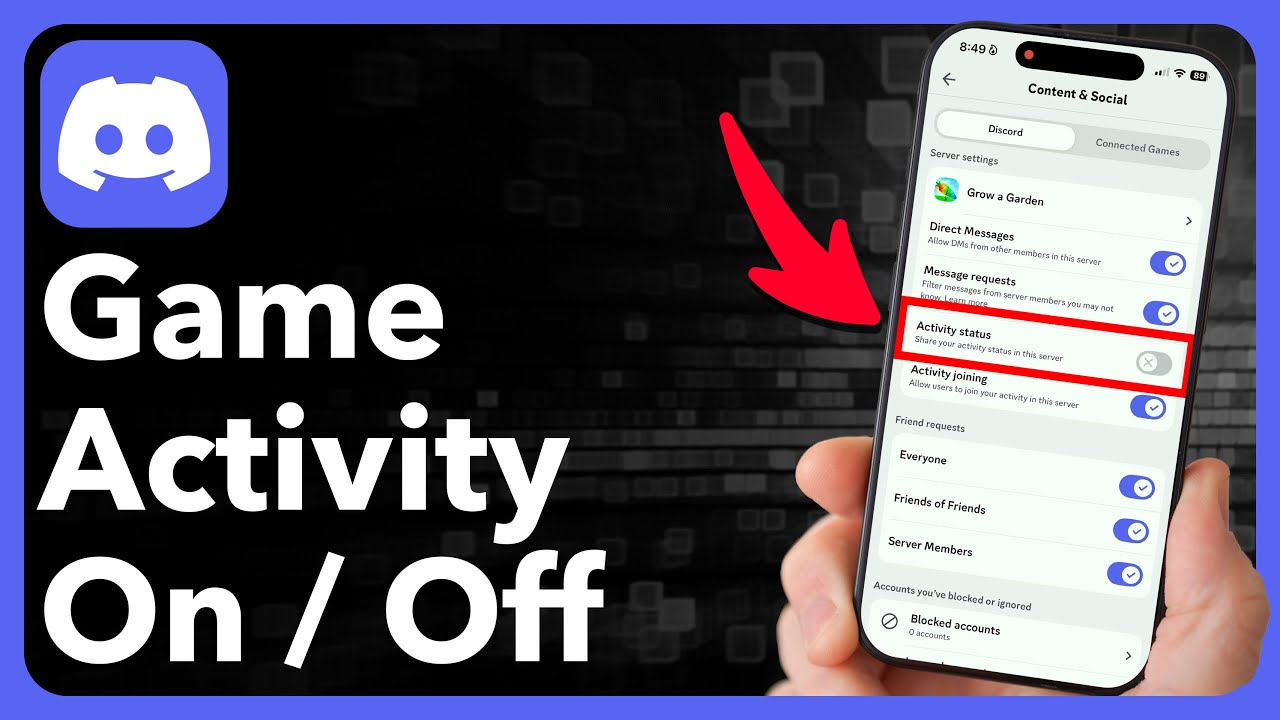 Как включить или выключить игровую активность в Discord Mobile