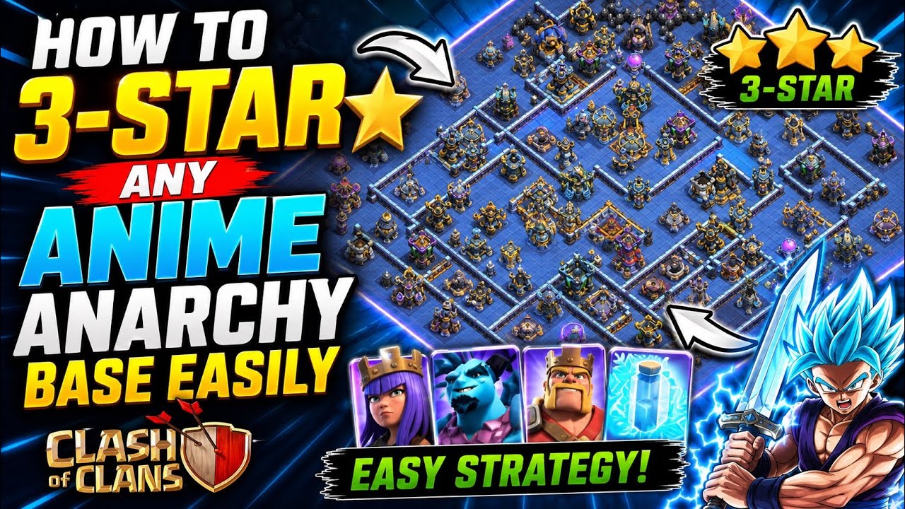 How to 3-Star ⭐ Any Anime Anarchy Base Easily | Clash of clans 