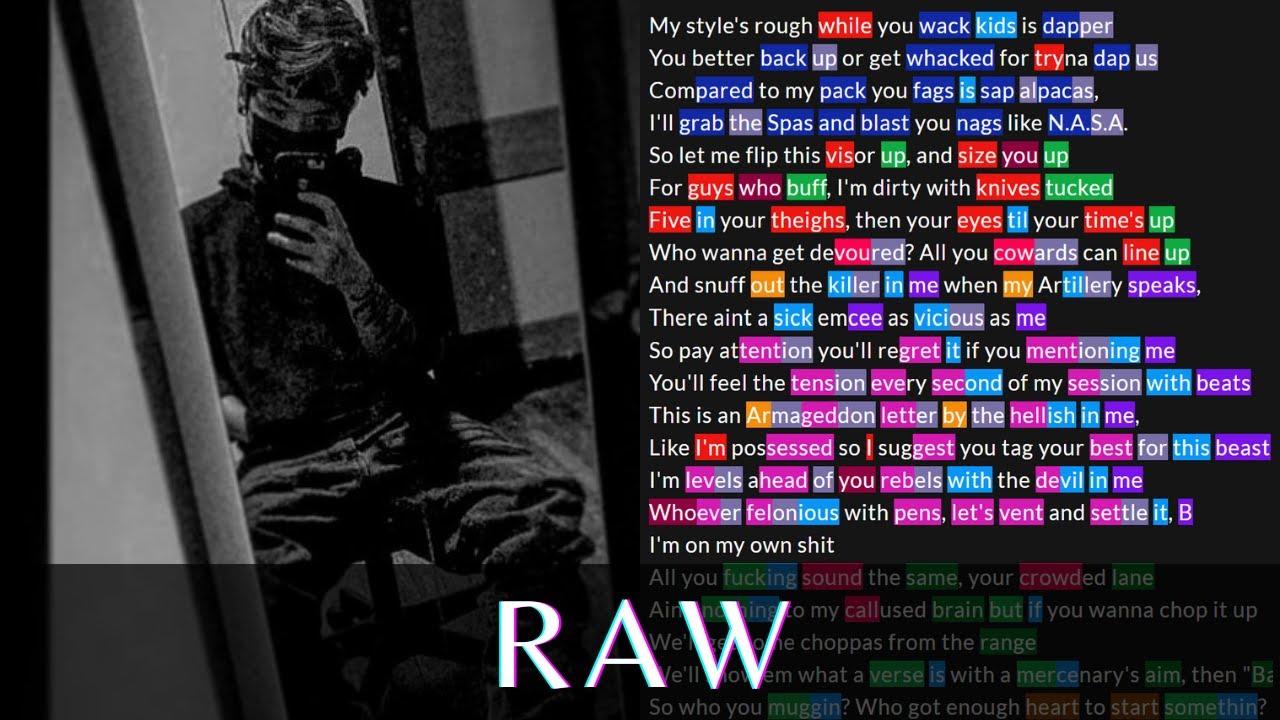 Sgt. A - Raw | Lyrics, Rhymes Highlighted