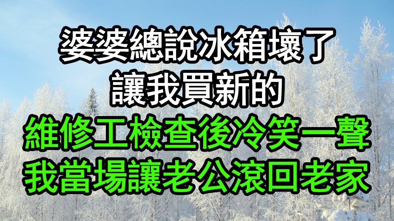 婆婆總說冰箱壞了，讓我買新的，維修工檢查後冷笑一聲，我當場讓老公滾回老家#深夜淺讀 #為人處世 #生活經驗 #情感故事