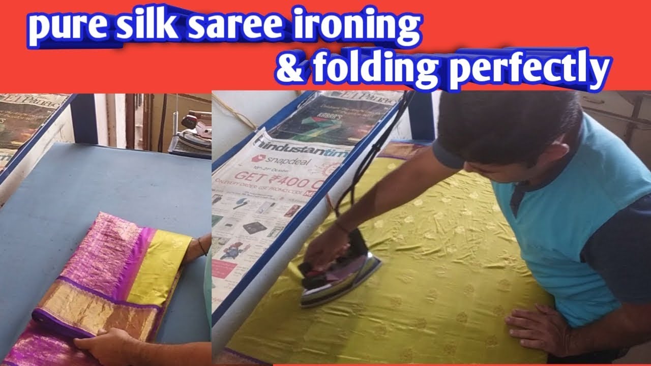 Pure silk saree ironing ,& folding perfectly,
