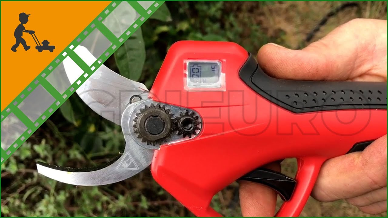 Forbice elettrica GeoTech PRO MES 300-2: come funziona la forbice da potatura con doppia batteria