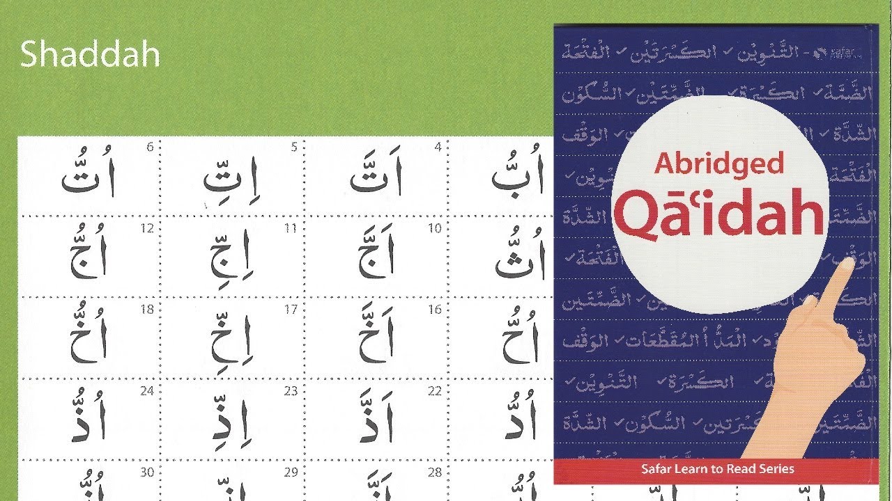 Learn Shaddah & Ghunnah (page 37) _ Safar Abridged Qaidah - Tajweed Tips and Tricks