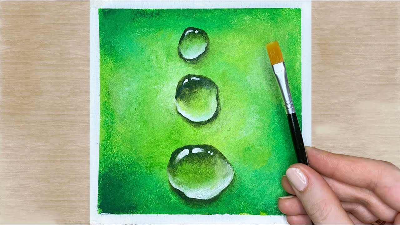 💧 How to Paint Water Drops with Acrylic / Painting Drop of Water Tutorial for Beginners
