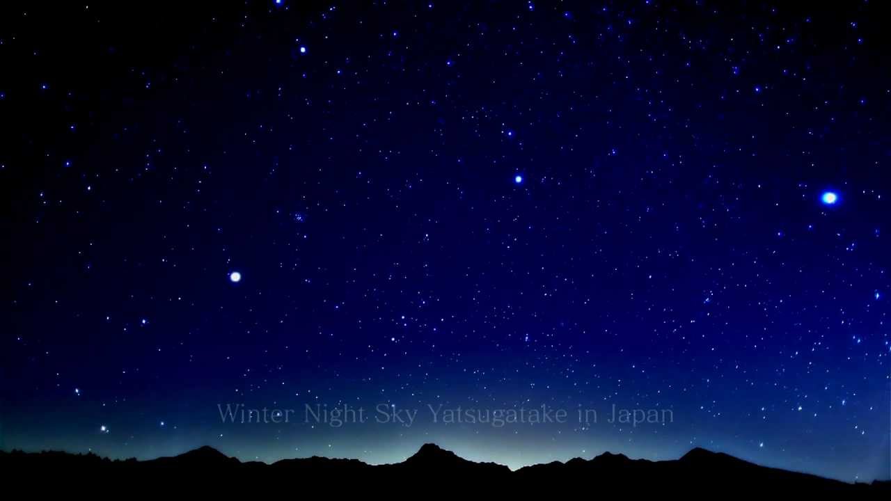 冬の星座（八ヶ岳）オリオン座 流星 星空 タイムラプス 愛の夢  Time Lapse Night Sky Japan