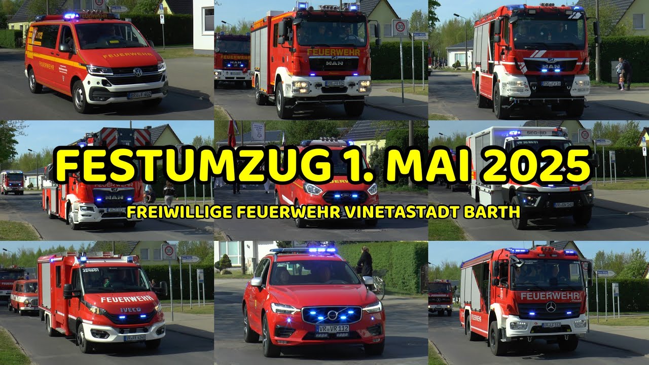[1. MAI 2025] 🚨 FESTUMZUG FREIWILLIGE FEUERWEHR VINETASTADT BARTH