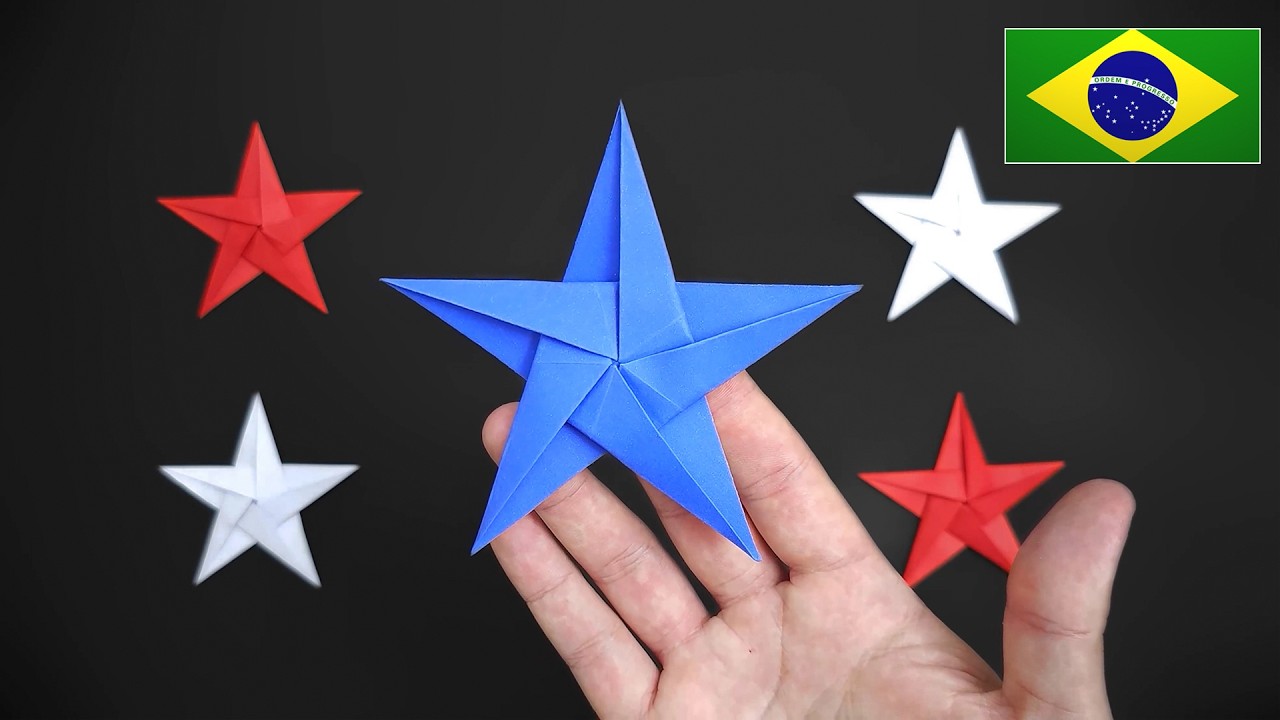 Origami Estrela de 5 Pontas - Versão Simplificada