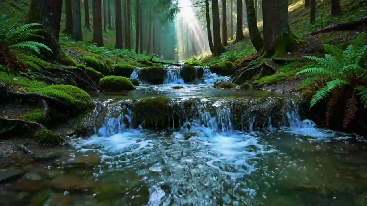 Calming Forest Ambience River Flowing Birds Chirping in Hidden Forest Ambience for Rest, Medicine