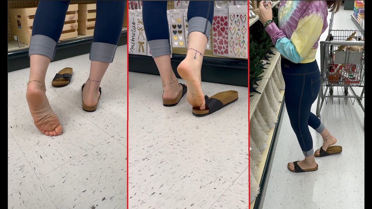 Browsing In Birks Preview (Public Shoeplay Dipping Heel Pop Shoe Drop Sandals Bare Feet)