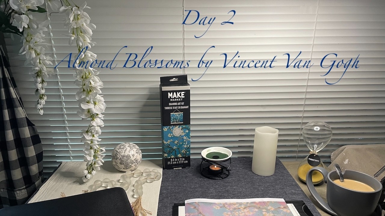 Day 2- Almond Blossoms by Vincent Van Gogh - Diamond Painting Series - Handicraft