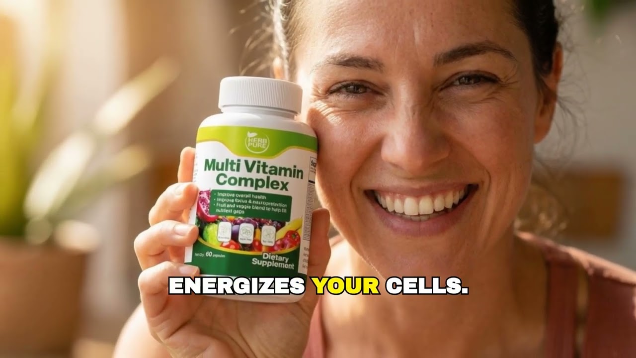 HERB PURE Whole Food Multivitamin - High Potency B-Complex, Vitamin D3, K2 & Fruit Blend - 60 Caps