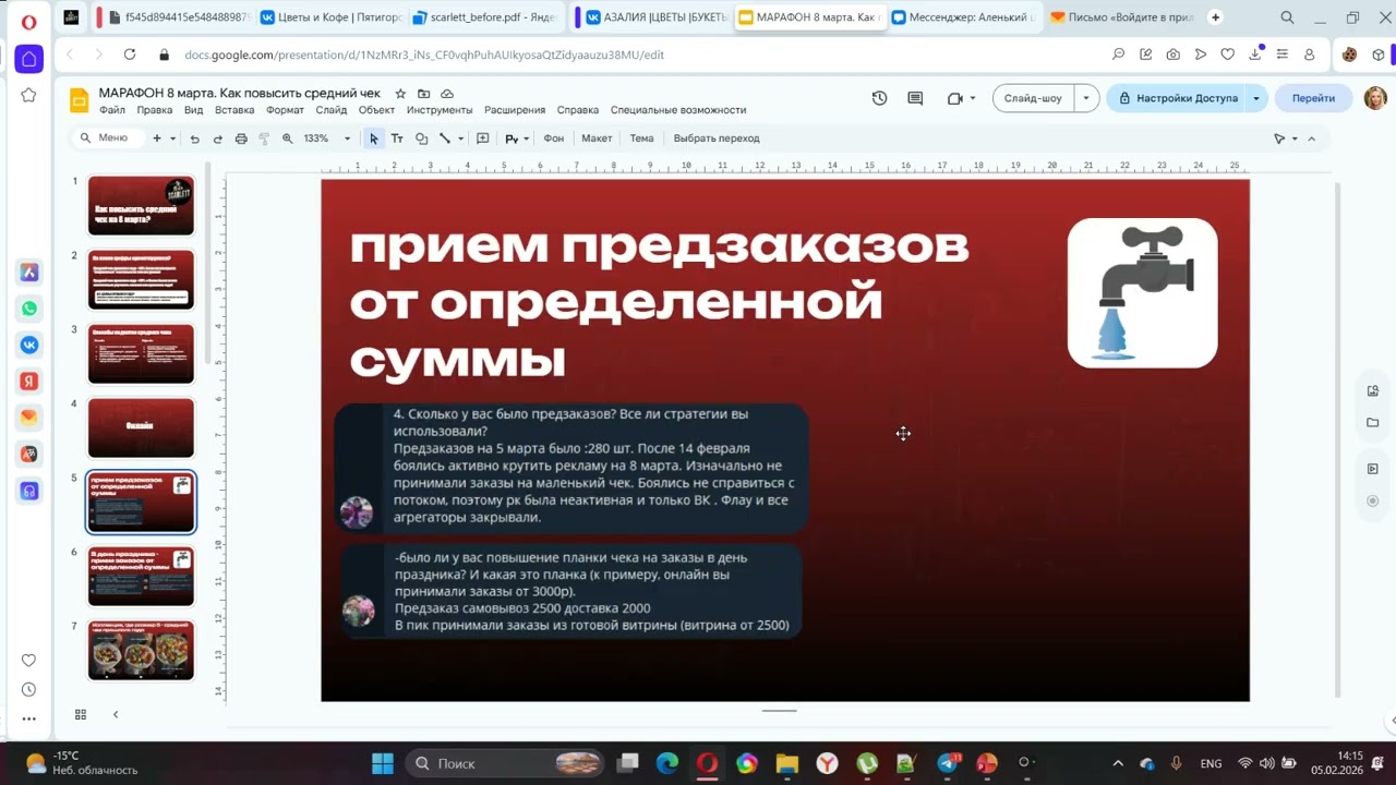 Марафон 8 марта. Повышаем средний чек 05.02.26