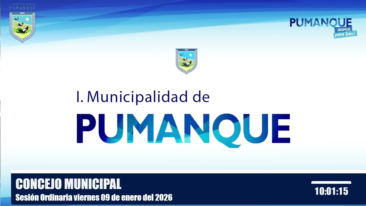 Transmisión Concejo Municipal Sesión Ordinaria viernes  09 de enero  del 2025.