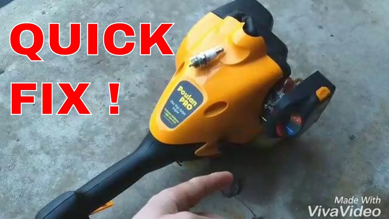 Poulan pro weed eater won't start, fuel line repair. Starts for a second on choke