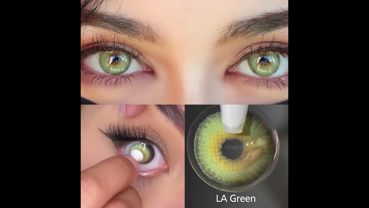 Natural Green Lens for Dark Brown Eyes - Coleyes Green Colored Contact Lens Review [LA Green]