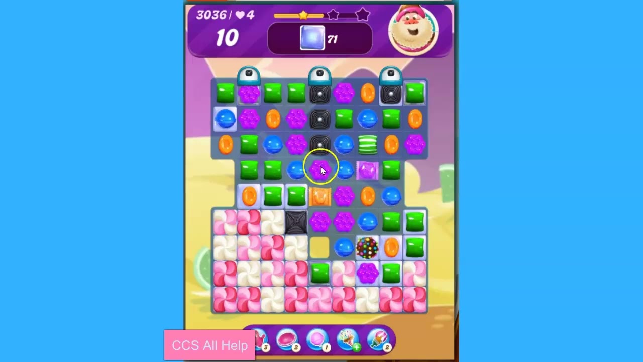 Candy Crush Saga Level 3036 NO BOOSTERS Cookie