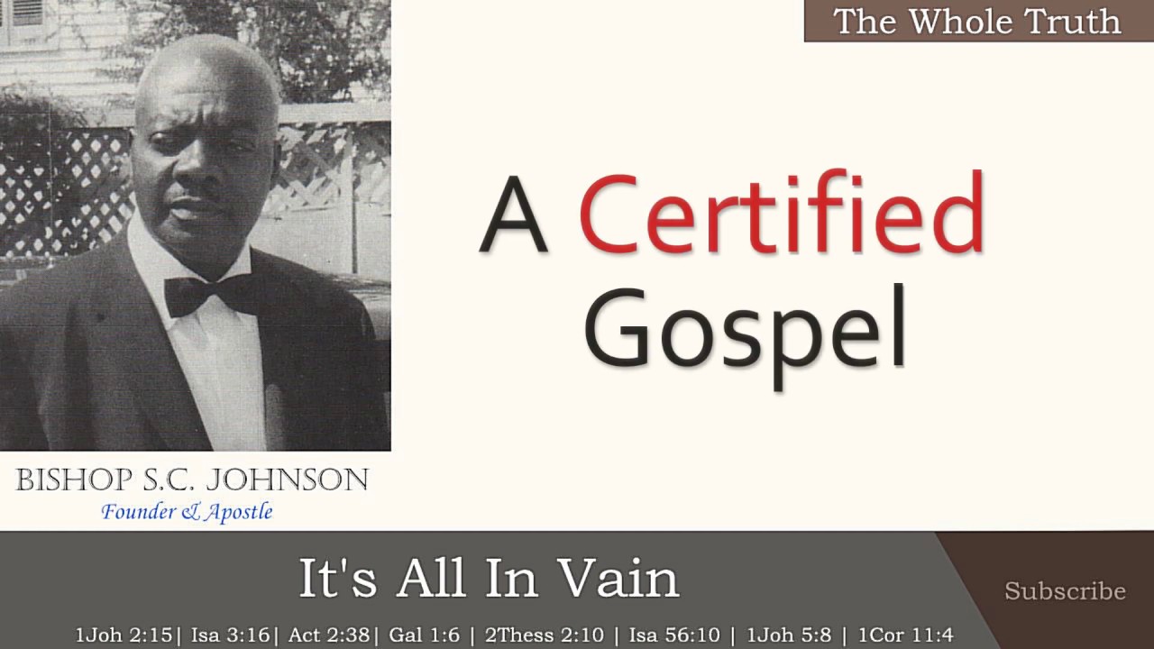 Bishop Johnson: It's All in Vain