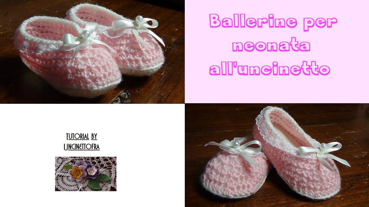 ballerine per neonata all'uncinetto tutorial