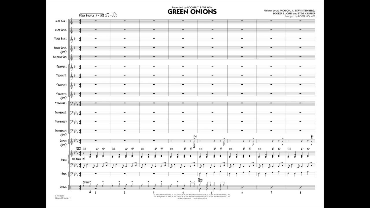 Green Onions arranged by Roger Holmes